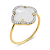Mother Of Pearl + Diamonds Yellow Gold Victoria Diamonds Ring