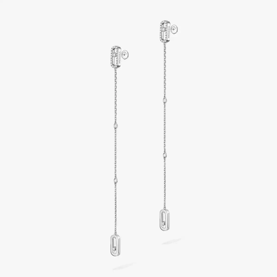 Move Uno Pendant Earrings White Gold Diamond Earrings