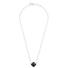  Onyx Clover White Gold Necklace