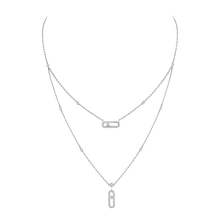  Move Uno 2 Rows Pavé White Gold Diamond Necklace