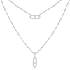 White Gold Diamond Necklace Move Uno 2 Rows Pavé