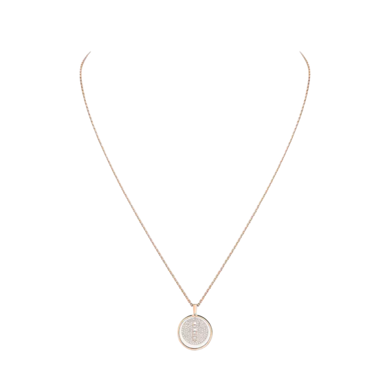 Lucky Move MM Pavé Pink Gold Diamond Necklace