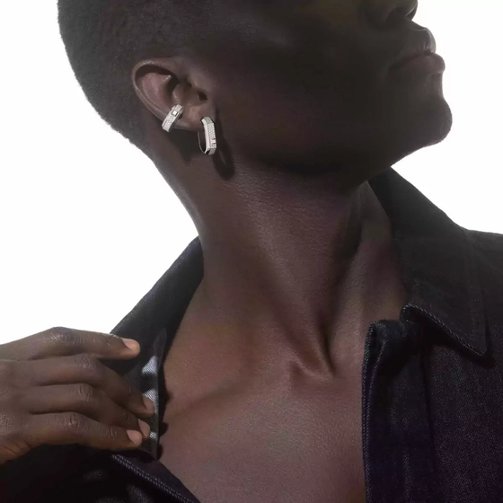 Moderniste middle clip earring White Gold Diamond Earrings