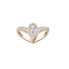Fiery ring, small model Fiery 0.10-carat diamond ring in pink gold