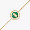 Lucky Move malachite bracelet, small model Lucky Move PM diamond bracelet in yellow gold and malachite