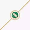 Lucky Move SM Malachite Yellow Gold Diamond Bracelet