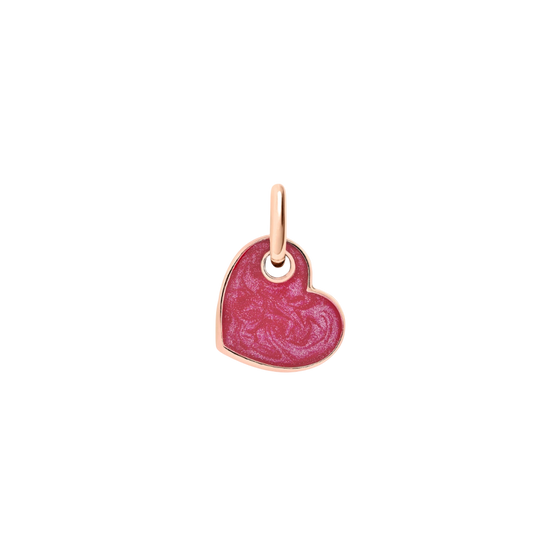 Rose Gold & Enamel Heart Charm