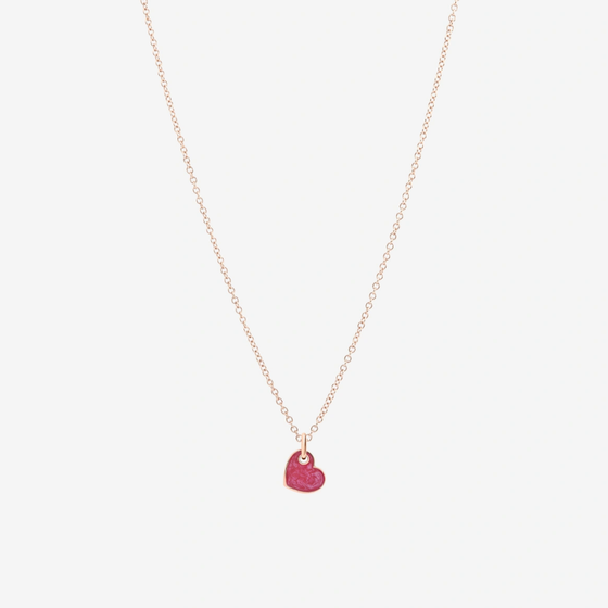 Rose Gold & Enamel Heart Charm