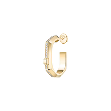  Moderniste pavé single hoop earring SM Yellow Gold Diamond Earrings