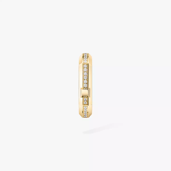 Moderniste pavé single hoop earring SM Yellow Gold Diamond Earrings