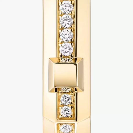 Moderniste pavé single hoop earring SM Yellow Gold Diamond Earrings