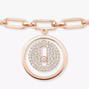 Lucky Move Diamond Pavé Ankle Bracelet Pink Gold Diamond Bracelet
