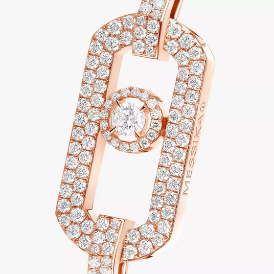 So Move 2 Finger Diamond Pavé Ring Pink Gold Diamond Ring