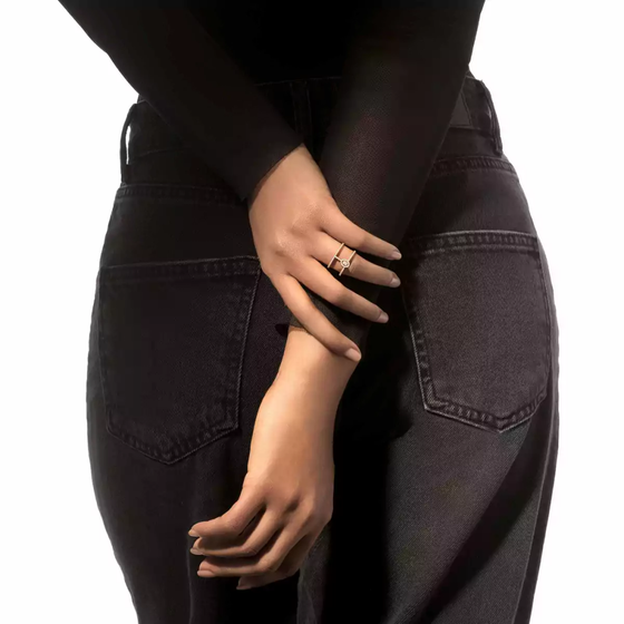 Glam'Azone 2 Rows Pavé Yellow Gold Diamond Ring