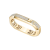 Moderniste pavé two-finger ring Yellow Gold Diamond Ring