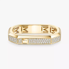 Moderniste pavé two-finger ring Yellow Gold Diamond Ring