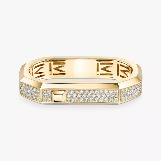 Moderniste pavé two-finger ring Yellow Gold Diamond Ring
