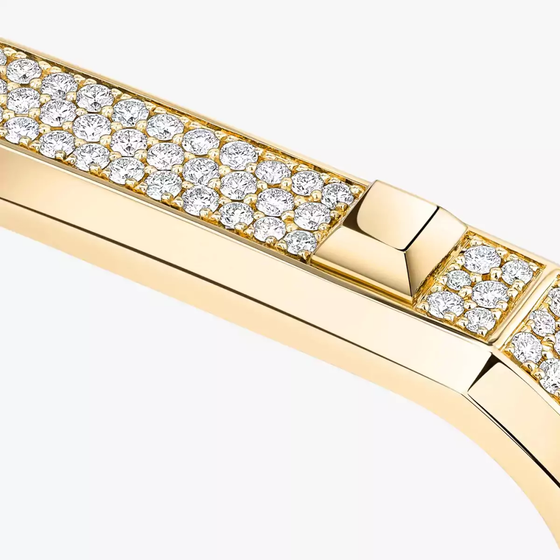 Moderniste pavé two-finger ring Yellow Gold Diamond Ring