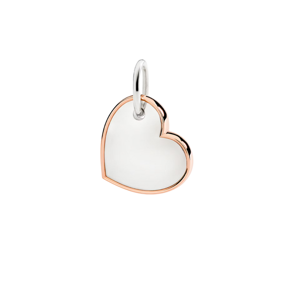 Pendentif Xl Coeur Argent Et Or Rose