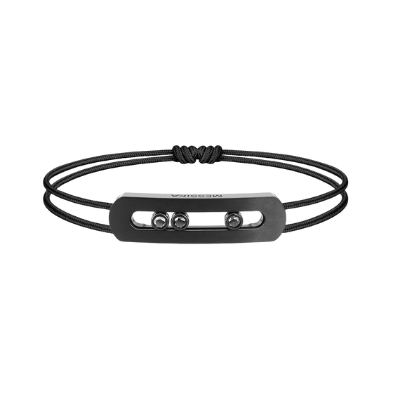 Move Titanium Black Cord Black Titanium Diamond Bracelet