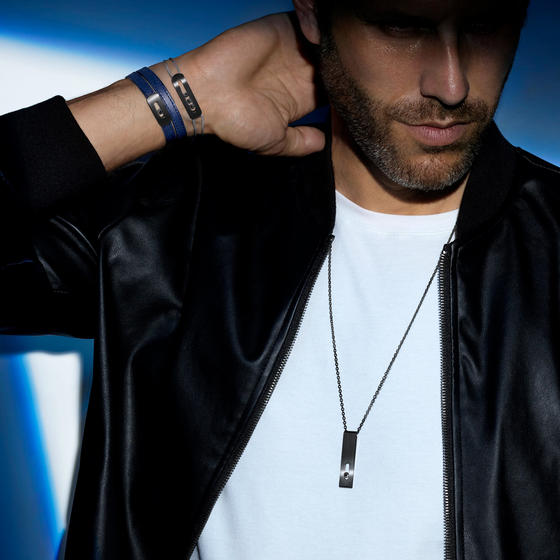 Move Titanium Black Cord Black Titanium Diamond Bracelet