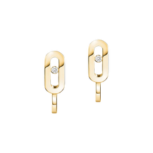  Move Uno Mini Hoops Yellow Gold Diamond Earrings