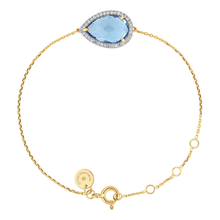  Bracelet Alma Topaze Swiss Blue Et Diamants Or Jaune