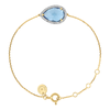 Bracelet, Topaz Swiss Blue, Diamonds, Yellow Gold