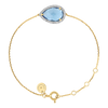 Bracelet, Topaz Swiss Blue, Diamonds, Yellow Gold