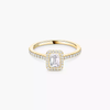 Joy emerald-cut solitaire ring, small model Joy diamond ring in yellow gold