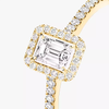 Joy emerald-cut solitaire ring, small model Joy diamond ring in yellow gold