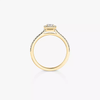 Joy emerald-cut solitaire ring, small model Joy diamond ring in yellow gold