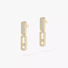 Imperial Move half pavé earrings, medium model Imperial Move LM diamond earrings in yellow gold