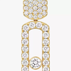 Imperial Move half pavé earrings, medium model Imperial Move LM diamond earrings in yellow gold
