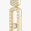 Imperial Move half pavé earrings, medium model Imperial Move LM diamond earrings in yellow gold