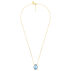 Necklace, Topaz Swiss Blue, Diamonds, Yellow Gold
