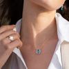 Necklace, Topaz Swiss Blue, Diamonds, Yellow Gold