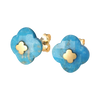 Studs, Turquoise, Yellow Gold