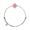 Bracelet, Guava Quartz, Taupe Cord