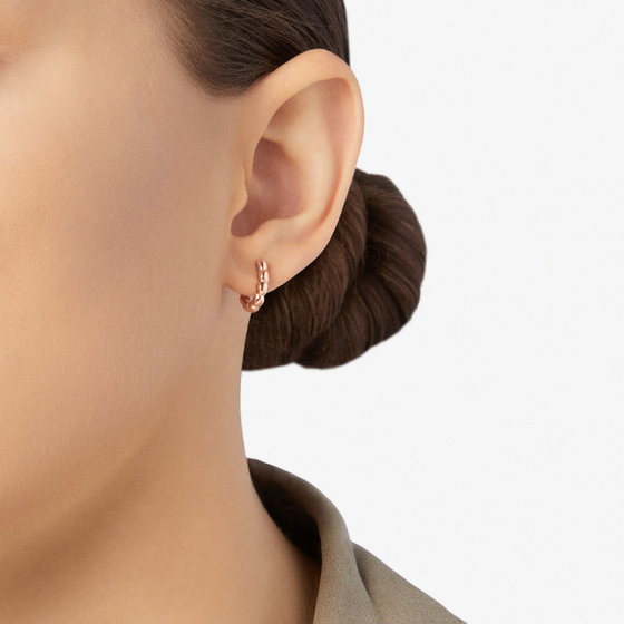 Rose Gold Granelli Hoop Earring