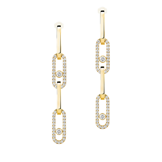 Move Link transformable earrings Yellow Gold Diamond Earrings