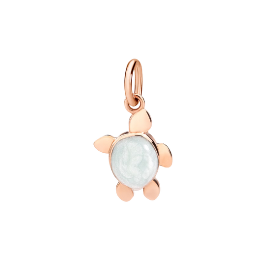 Pendentif Tortue Marine Or Rose & Émail