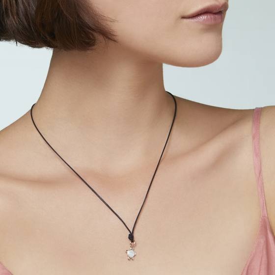 Pendentif Tortue Marine Or Rose & Émail