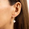 Earrings, Mother Of Pearl, Diamonds, Yellow Gold
