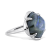 Bague, Labradorite, Diamants, Or Blanc