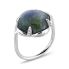 Ring, Labradorite, Diamonds, White Gold