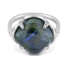 Ring, Labradorite, Diamonds, White Gold
