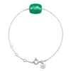 Bracelet, Green Agate, White Gold