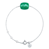 Bracelet, Agate Verte, Or Blanc