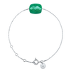 Bracelet, Green Agate, White Gold